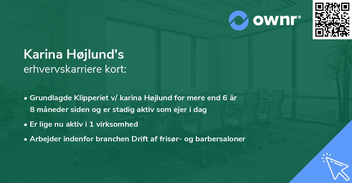 Karina Højlund's erhvervskarriere kort