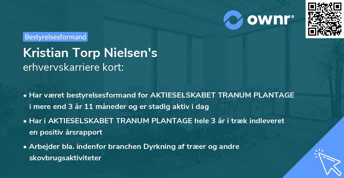 Kristian Torp Nielsen's erhvervskarriere kort