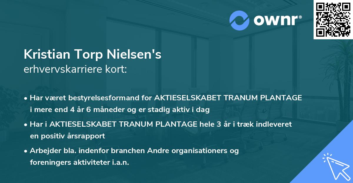 Kristian Torp Nielsen's erhvervskarriere kort