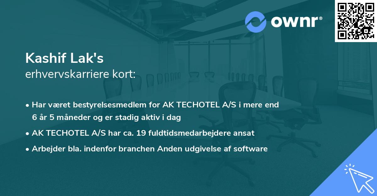 Kashif Lak's erhvervskarriere kort