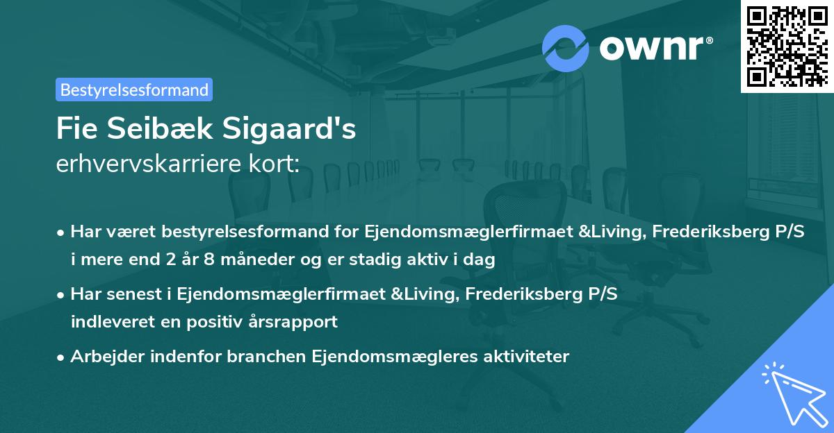 Fie Seibæk Sigaard's erhvervskarriere kort