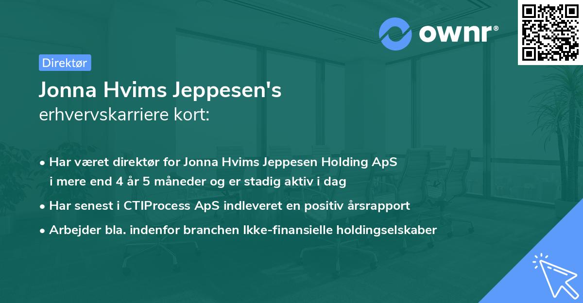 Jonna Hvims Jeppesen's erhvervskarriere kort