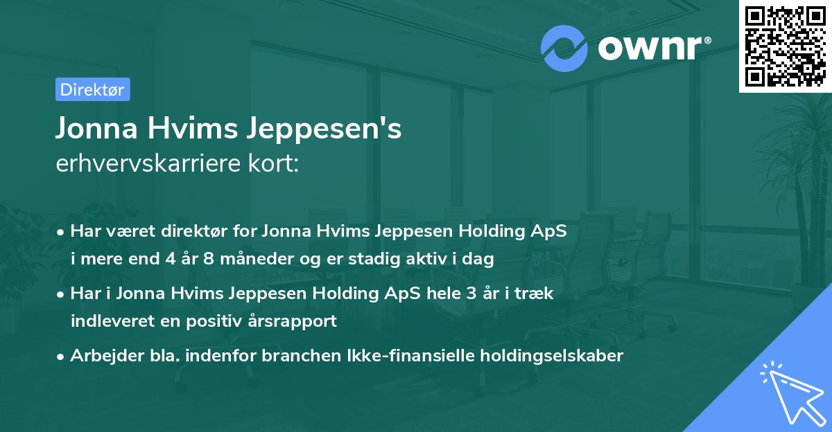 Jonna Hvims Jeppesen's erhvervskarriere kort