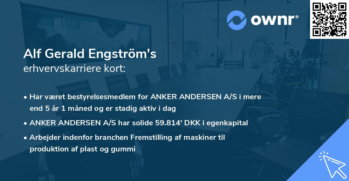 Alf Gerald Engström's erhvervskarriere kort