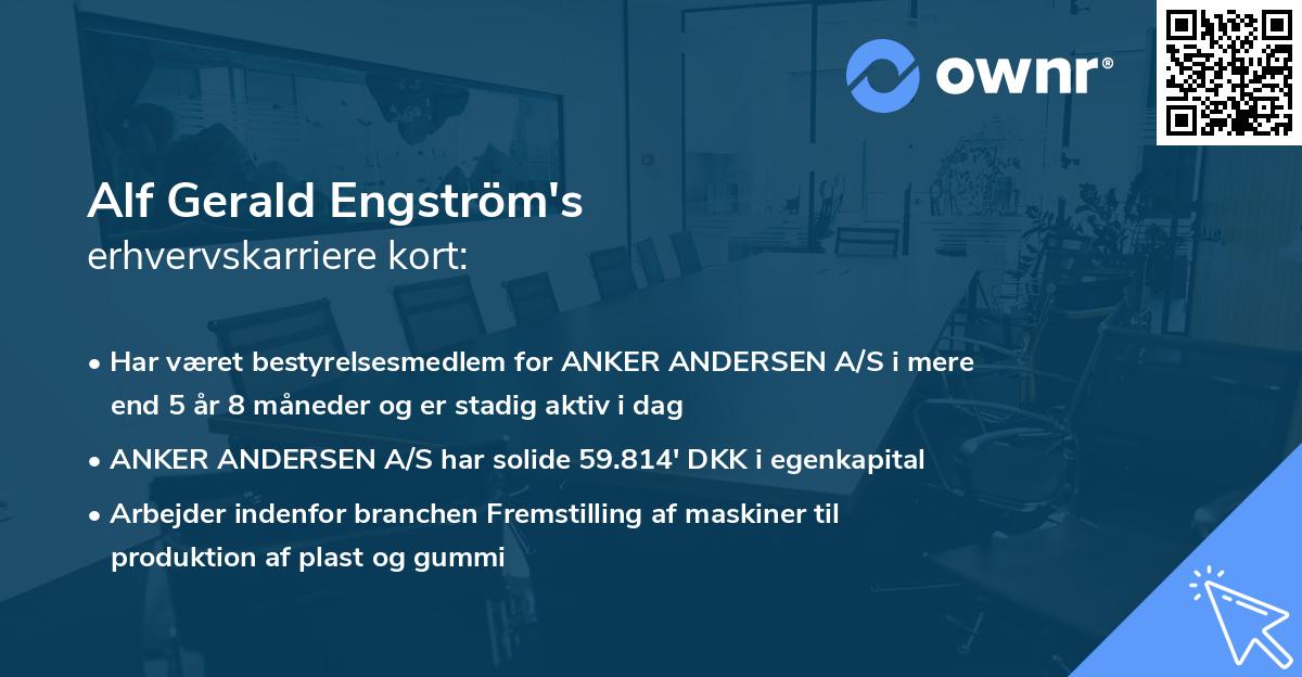 Alf Gerald Engström's erhvervskarriere kort