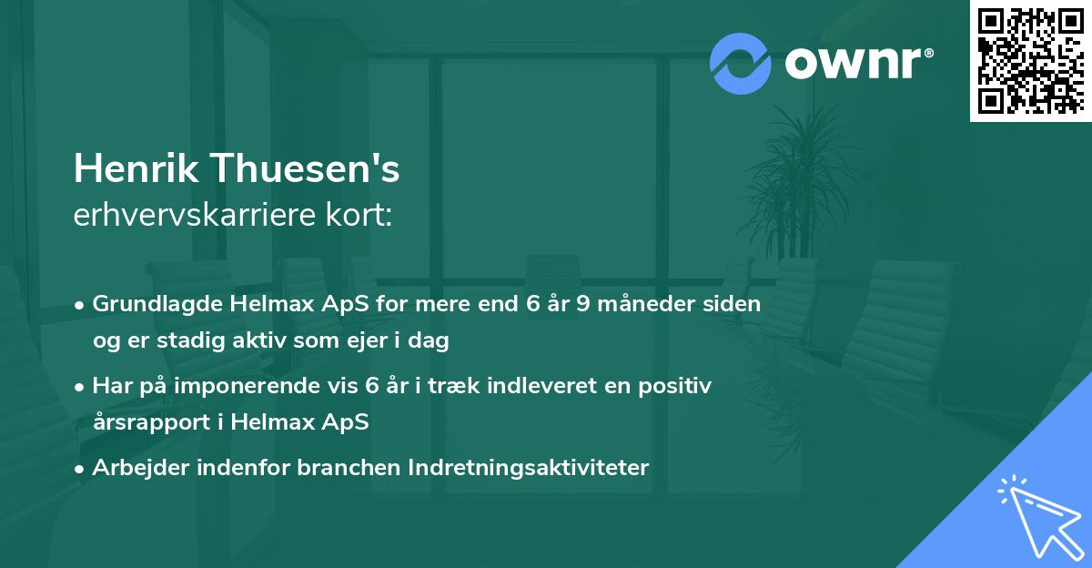 Henrik Thuesen's erhvervskarriere kort