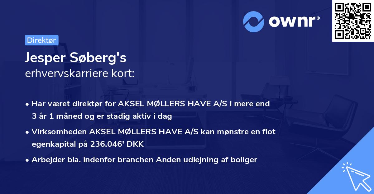 Jesper Søberg's erhvervskarriere kort