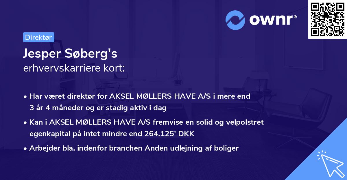 Jesper Søberg's erhvervskarriere kort