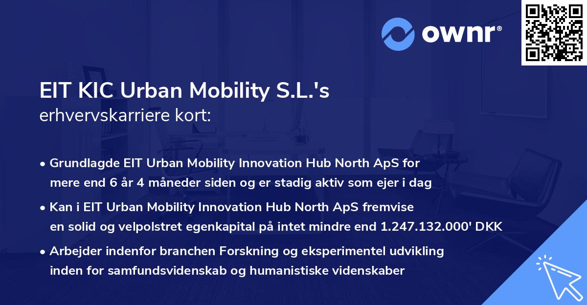 EIT KIC Urban Mobility S.L.'s erhvervskarriere kort