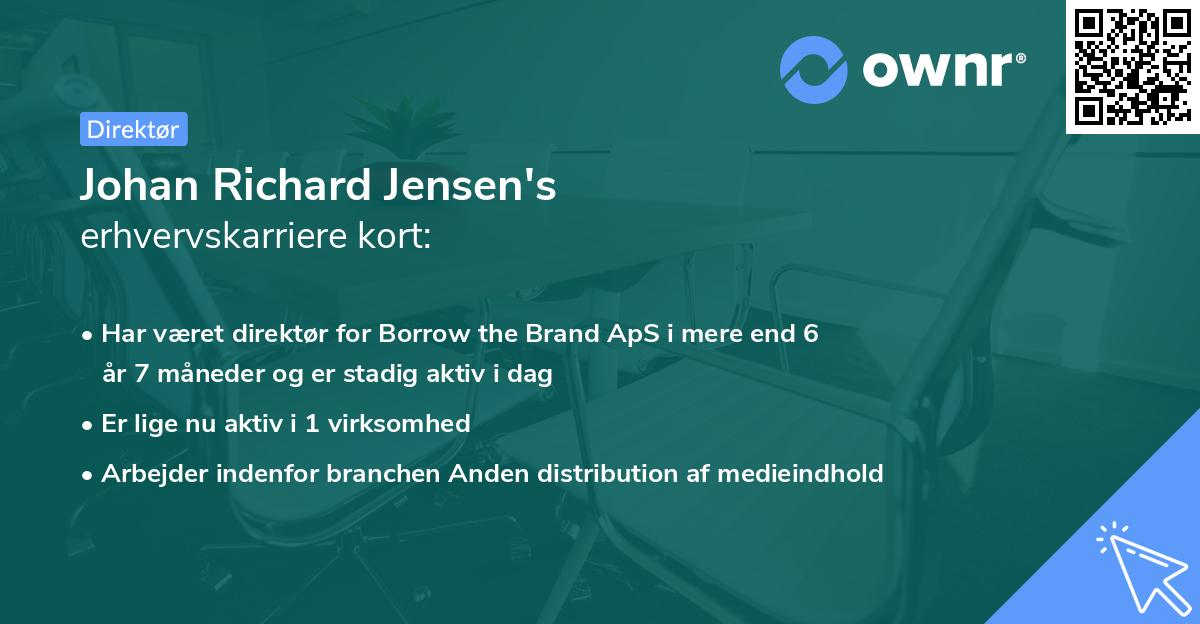 Johan Richard Jensen's erhvervskarriere kort
