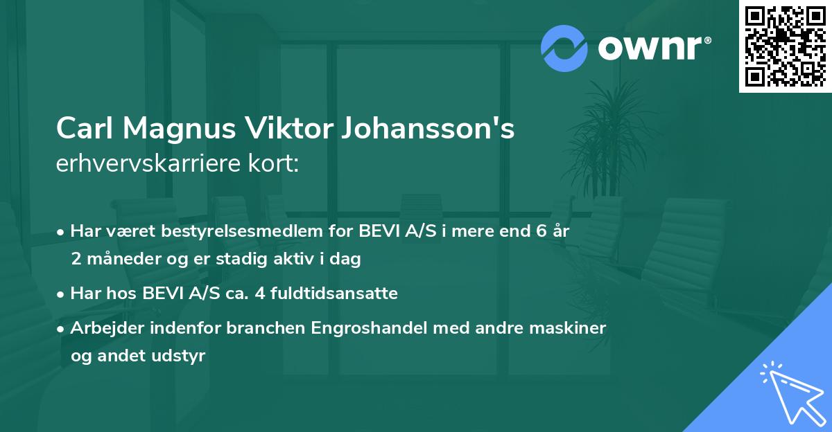 Carl Magnus Viktor Johansson's erhvervskarriere kort