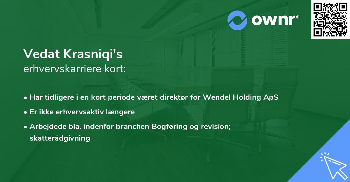 Vedat Krasniqi's erhvervskarriere kort