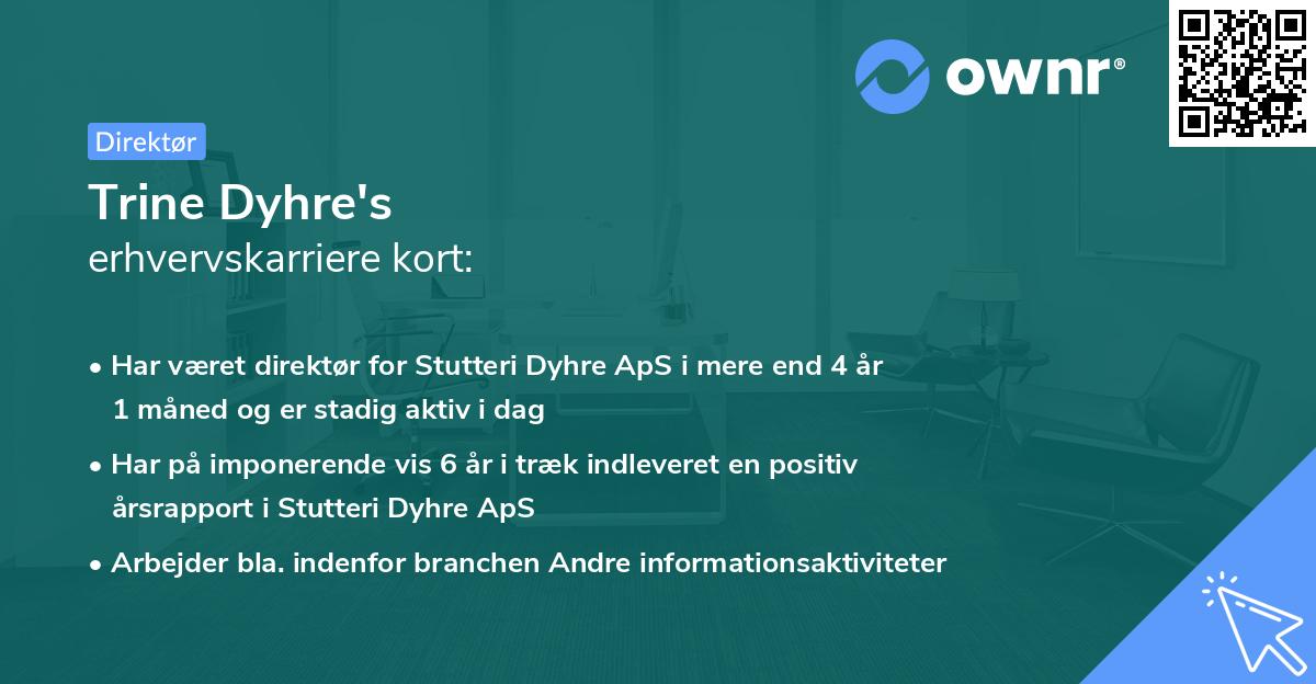 Trine Dyhre's erhvervskarriere kort