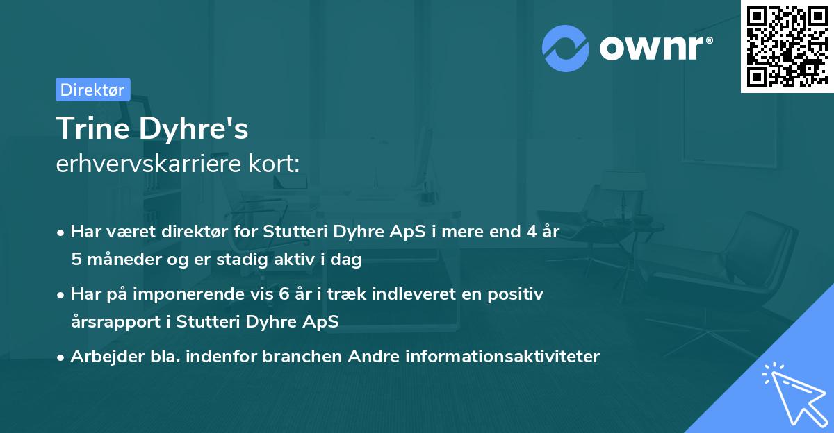 Trine Dyhre's erhvervskarriere kort