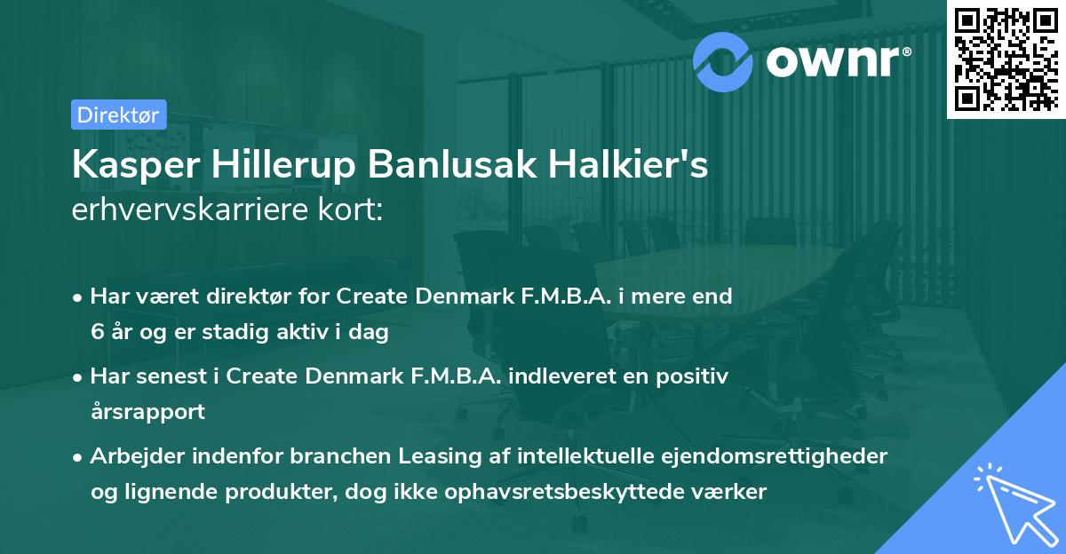 Kasper Hillerup Banlusak Halkier's erhvervskarriere kort