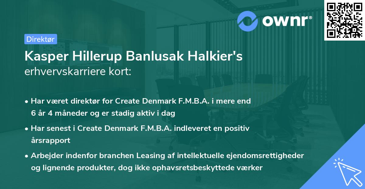 Kasper Hillerup Banlusak Halkier's erhvervskarriere kort