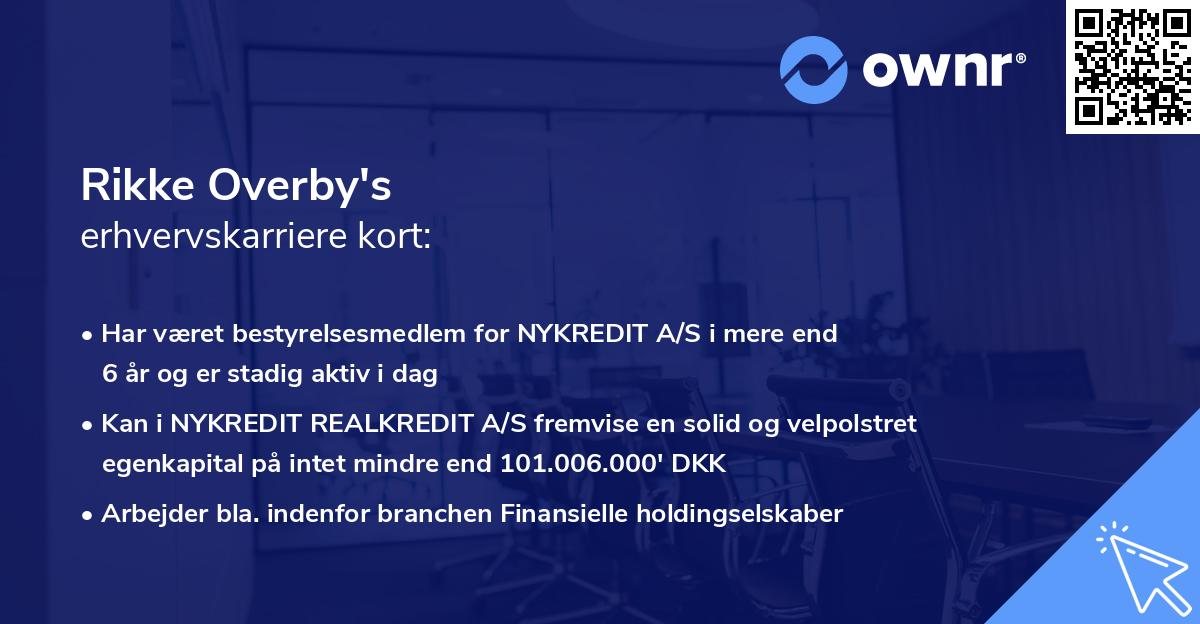 Rikke Overby's erhvervskarriere kort