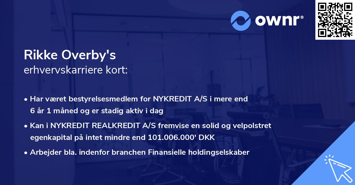 Rikke Overby's erhvervskarriere kort
