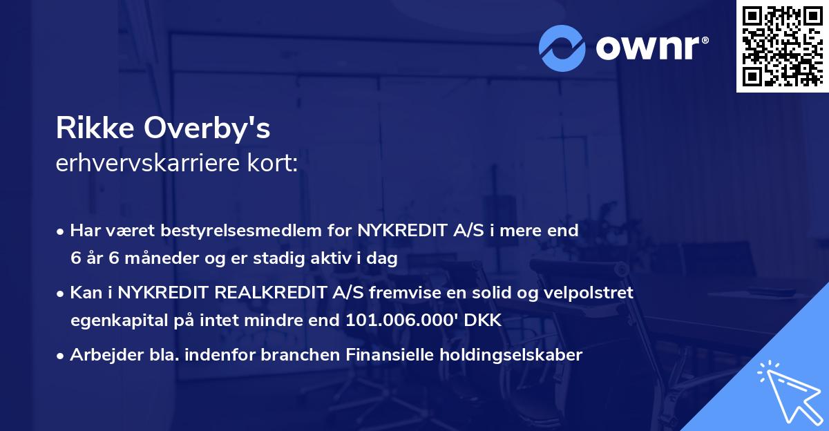 Rikke Overby's erhvervskarriere kort