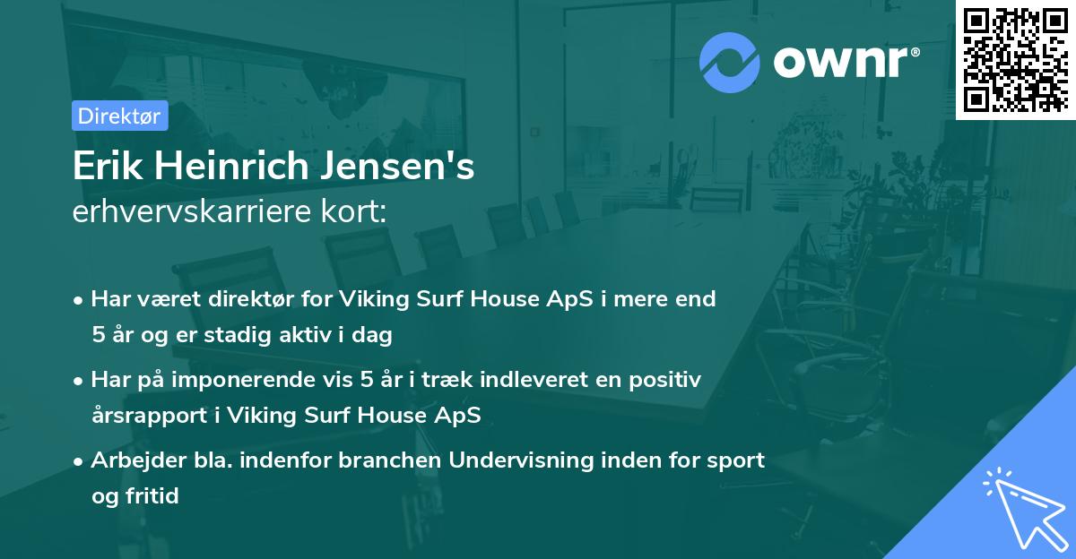 Erik Heinrich Jensen's erhvervskarriere kort