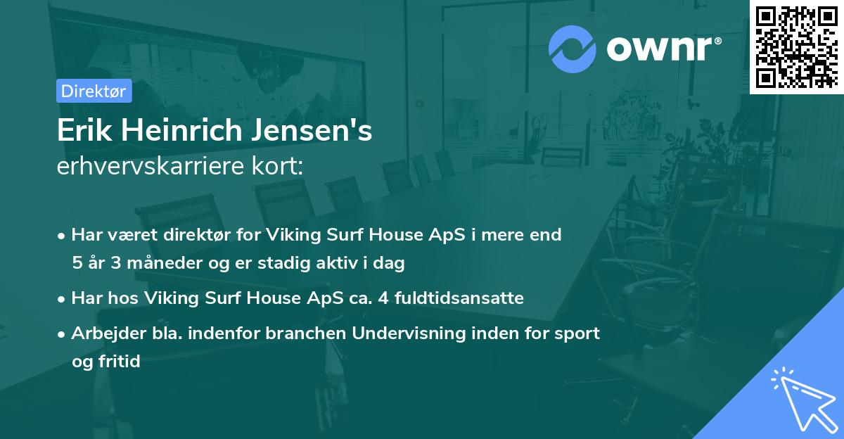 Erik Heinrich Jensen's erhvervskarriere kort