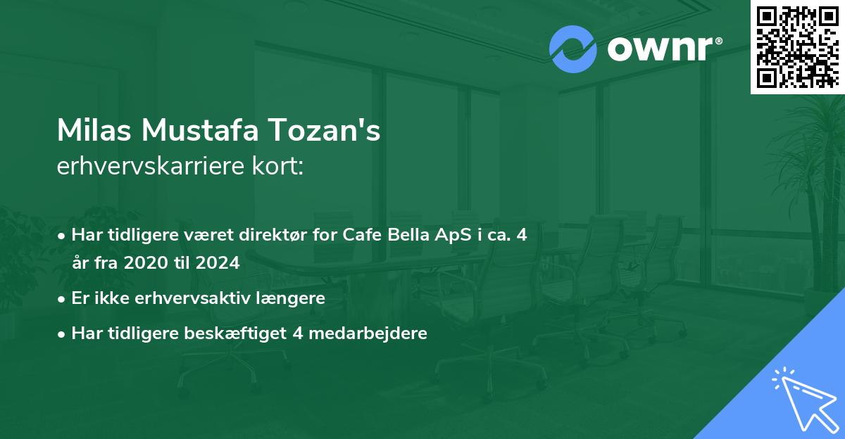 Milas Mustafa Tozan's erhvervskarriere kort