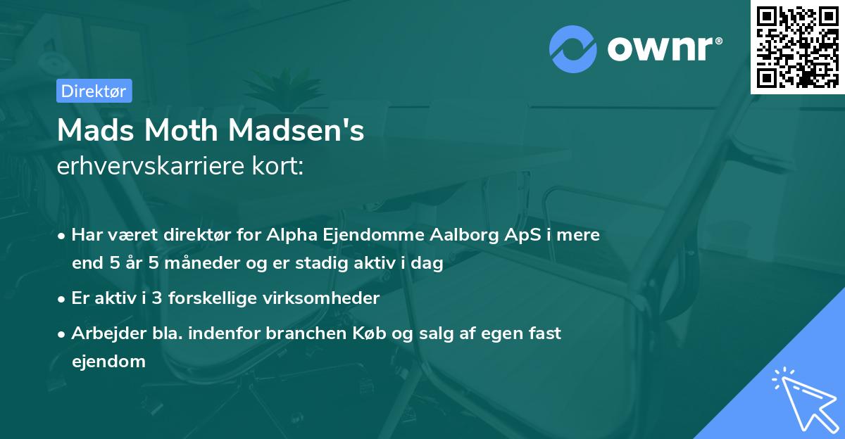 Mads Moth Madsen's erhvervskarriere kort