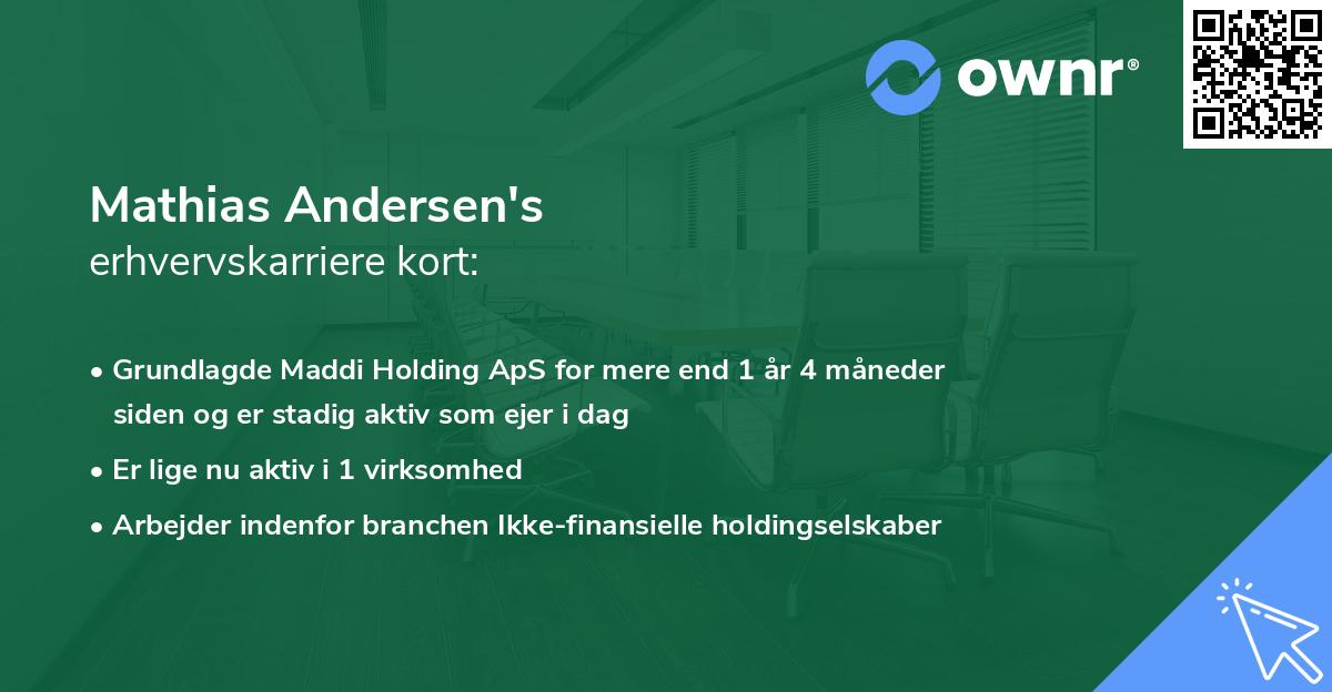 Mathias Andersen's erhvervskarriere kort