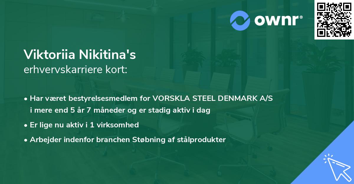 Viktoriia Nikitina's erhvervskarriere kort