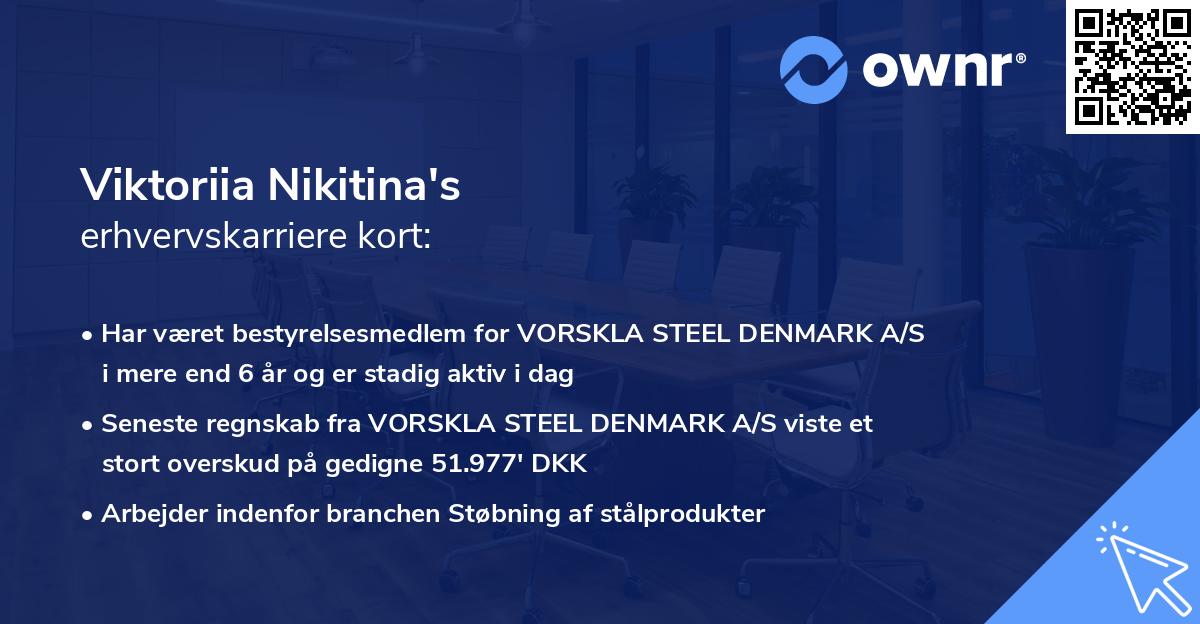 Viktoriia Nikitina's erhvervskarriere kort