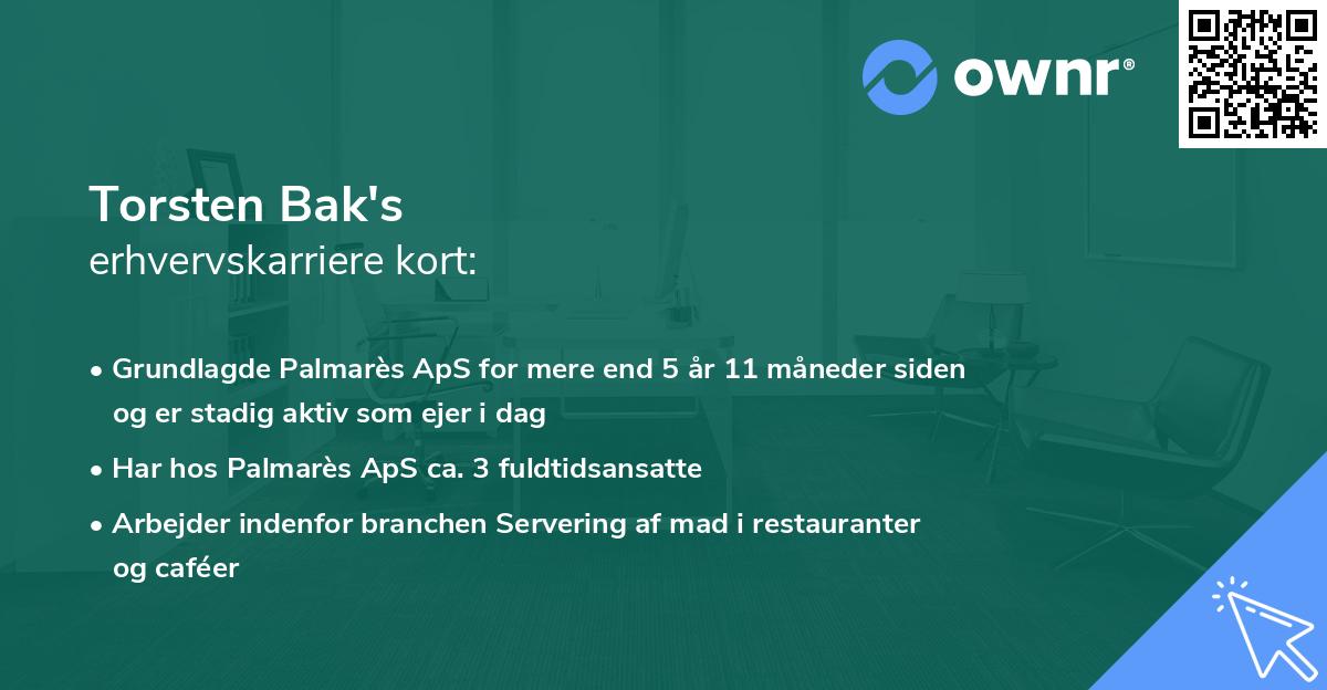 Torsten Bak's erhvervskarriere kort
