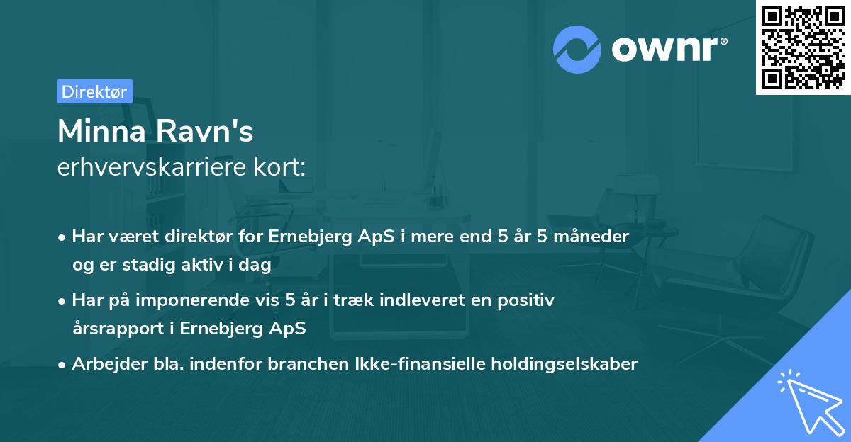 Minna Ravn's erhvervskarriere kort