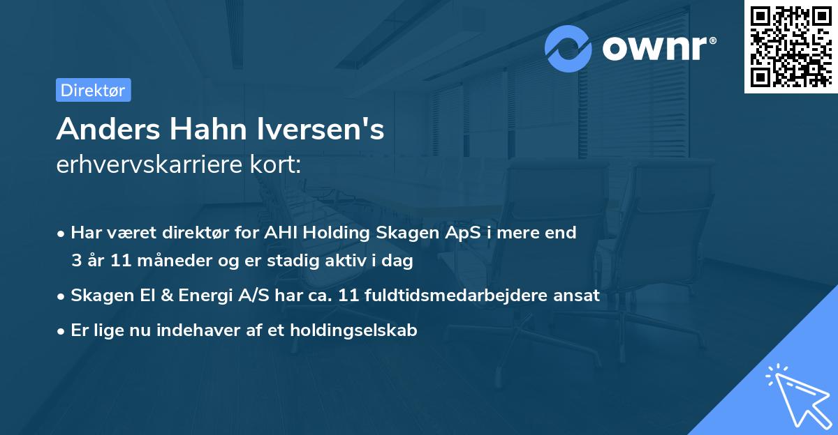 Anders Hahn Iversen's erhvervskarriere kort