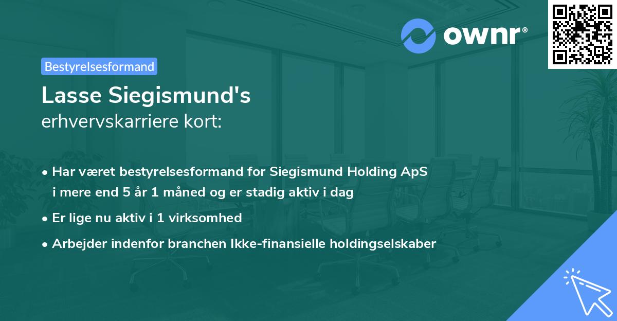 Lasse Siegismund's erhvervskarriere kort
