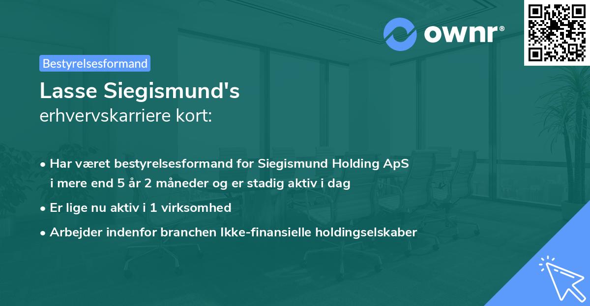 Lasse Siegismund's erhvervskarriere kort