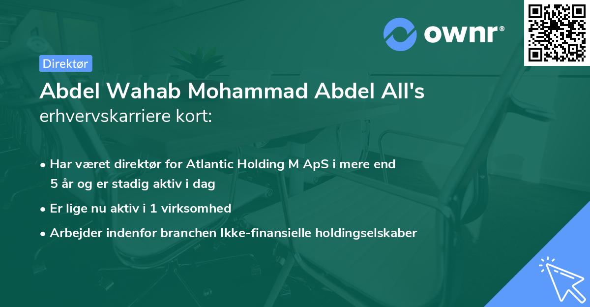 Abdel Wahab Mohammad Abdel All's erhvervskarriere kort