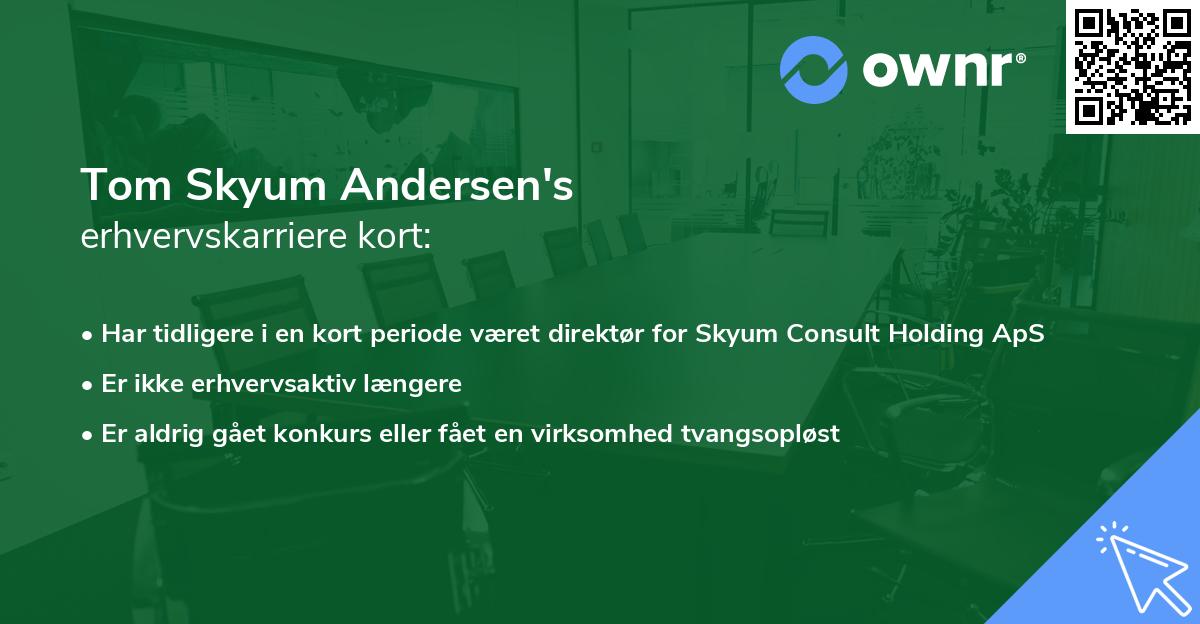 Tom Skyum Andersen's erhvervskarriere kort