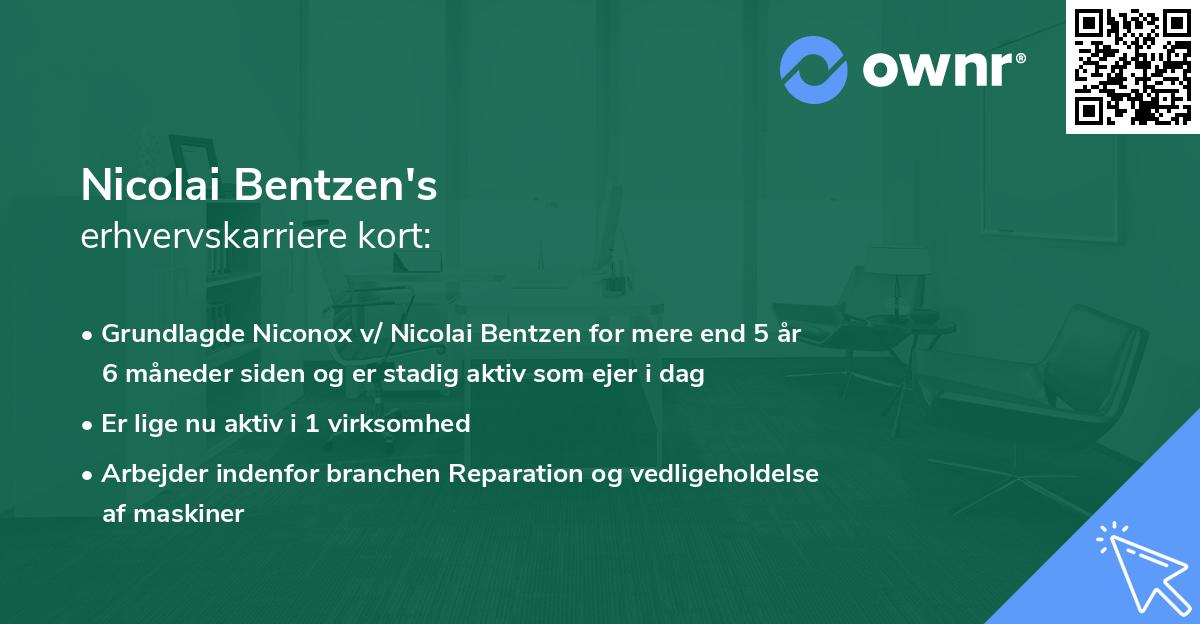 Nicolai Bentzen's erhvervskarriere kort