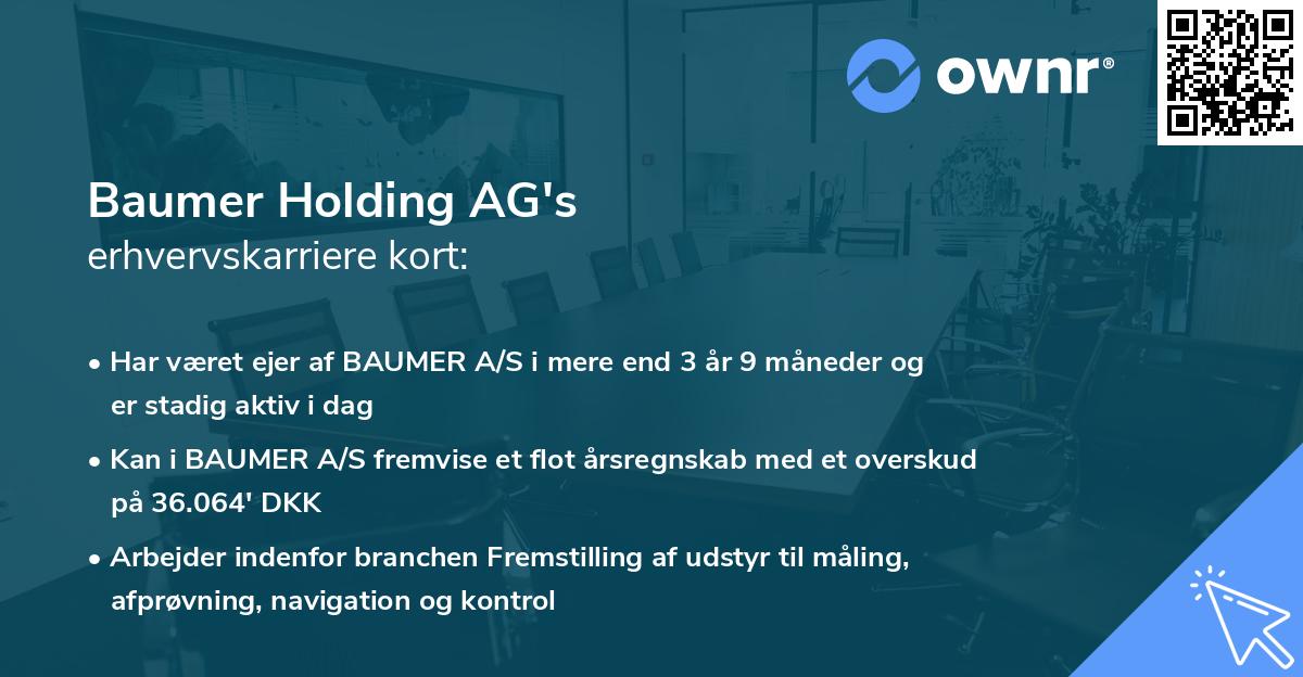 Baumer Holding AG's erhvervskarriere kort