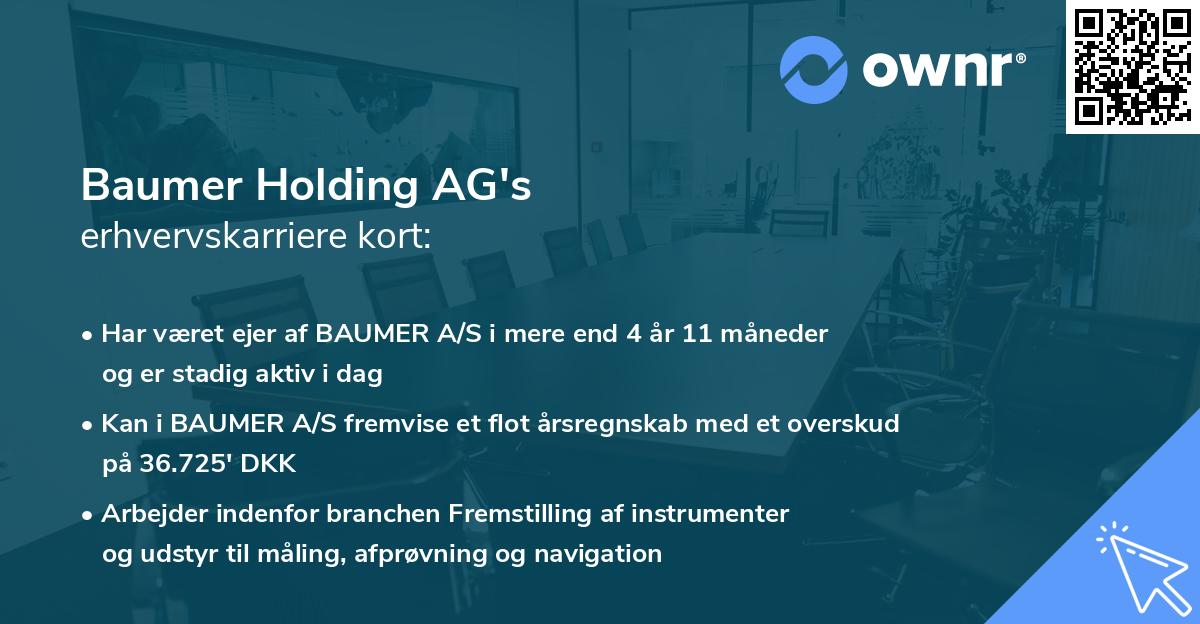 Baumer Holding AG's erhvervskarriere kort