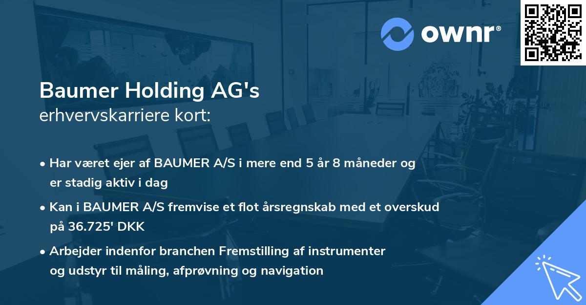 Baumer Holding AG's erhvervskarriere kort