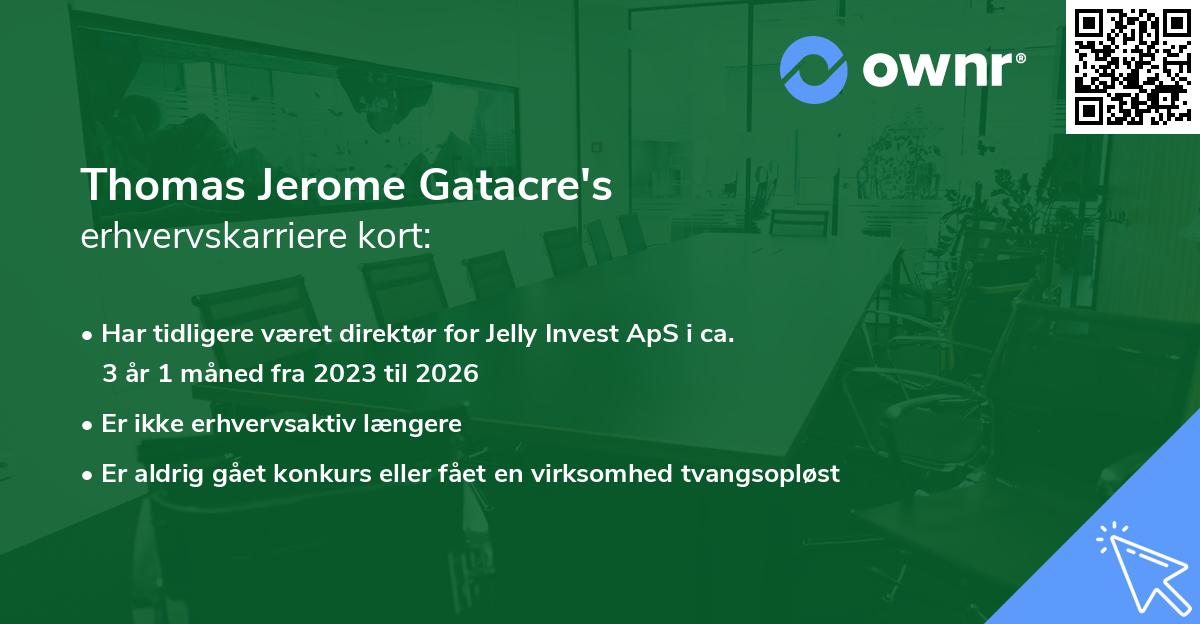 Thomas Jerome Gatacre's erhvervskarriere kort