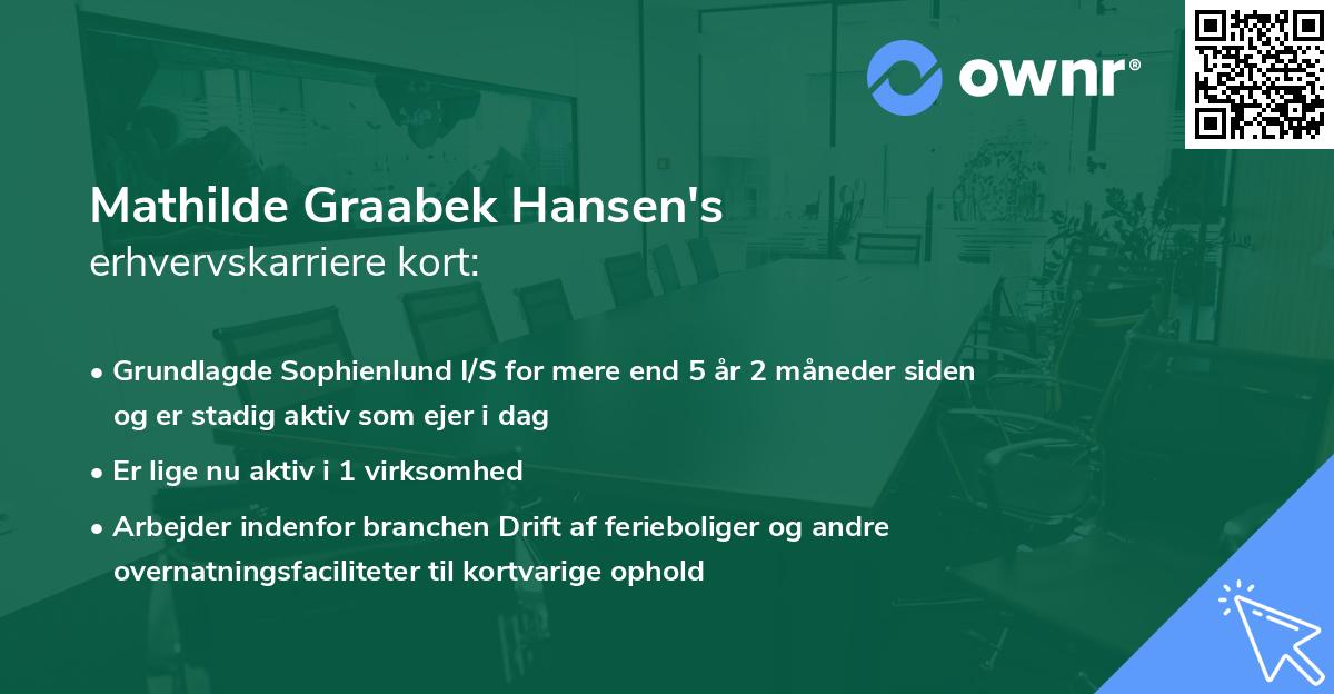 Mathilde Graabek Hansen's erhvervskarriere kort