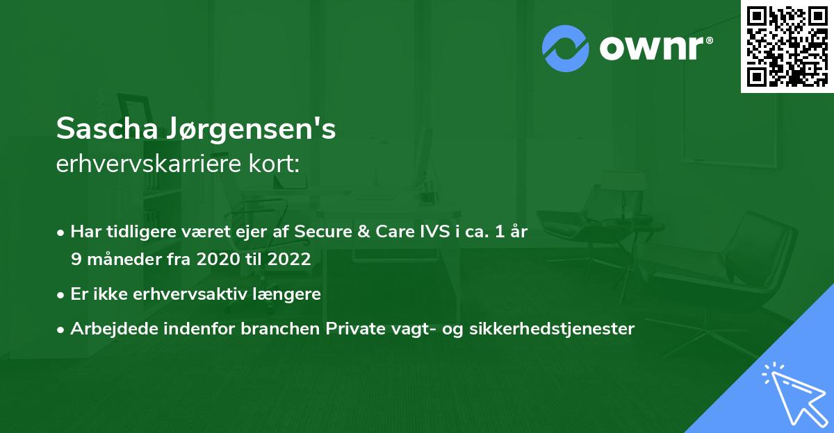 Sascha Jørgensen's erhvervskarriere kort