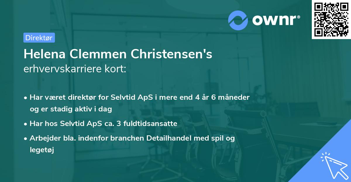 Helena Clemmen Christensen's erhvervskarriere kort