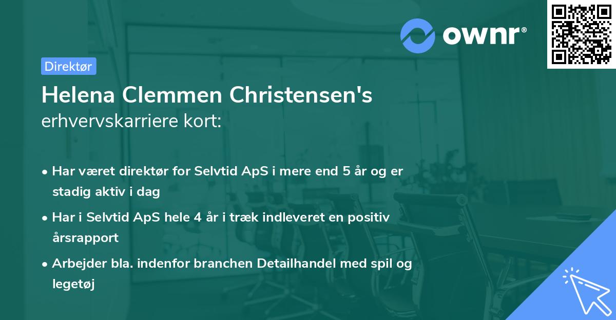 Helena Clemmen Christensen's erhvervskarriere kort