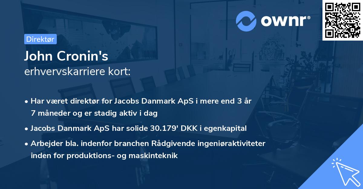 John Cronin's erhvervskarriere kort