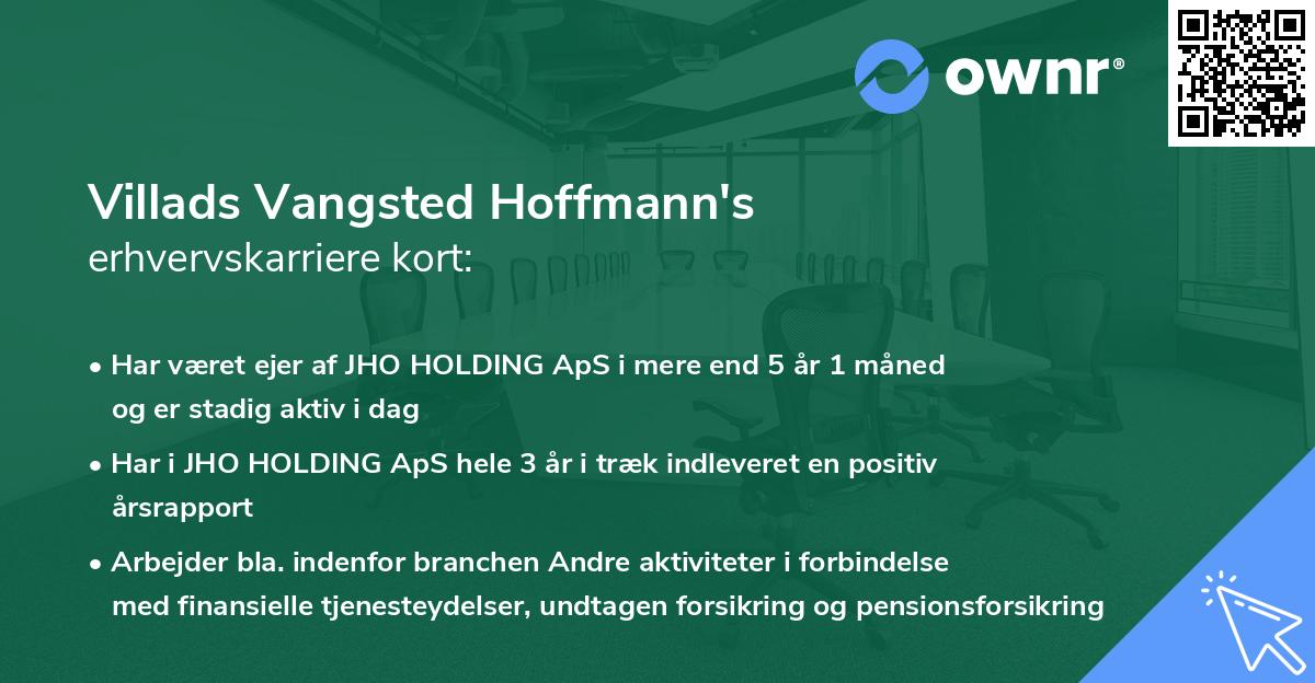 Villads Vangsted Hoffmann's erhvervskarriere kort