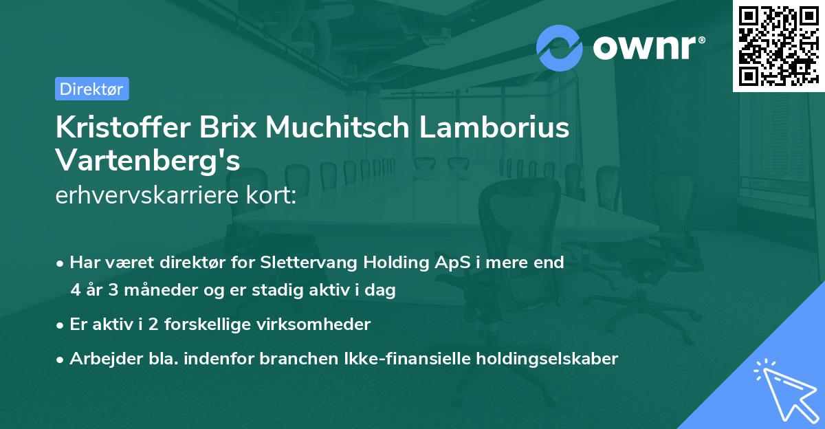 Kristoffer Brix Muchitsch Lamborius Vartenberg's erhvervskarriere kort