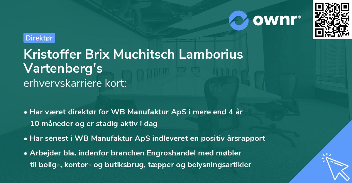 Kristoffer Brix Muchitsch Lamborius Vartenberg's erhvervskarriere kort